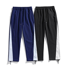 白底秋冬侧边拼接拖地工装裤宽松休闲伞兵裤男K23327-P40控58，男装工装外套，星座717