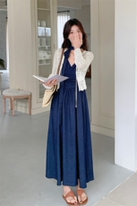法式轻熟风镂空开衫V领连衣裙两件套女夏2025新款大方得体巨好看，女装套装/套裙，2C271