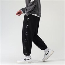 日系2024秋冬款个性卡通印花束脚运动休闲潮牌卫裤8803-P50控69图片