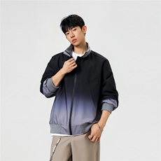可二开渐变针织立领M-5XL大码100%聚酯纤维夹克JK78088P85控138，男装夹克，星座226-1