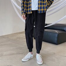 20秋装港风大码潮流工装灯芯绒宽松九分小脚休闲男裤K1012-P45，男装休闲裤，电商A009A（原A058A）