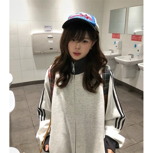 抖音得物高品质 美式高街重磅结构设计拼接织带立领卫衣外套 CM42图片