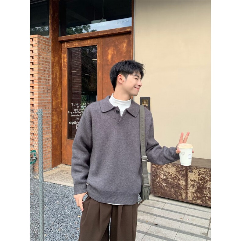 秋冬青年男士溪水套头针织衫时尚长袖针织上衣,男装针织衫/毛衣,星座1013-1