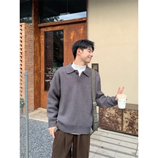 秋冬青年男士溪水套头针织衫时尚长袖针织上衣，男装针织衫/毛衣，星座1013-1