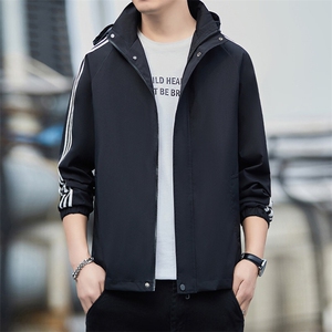 GDN61256C春秋新款男士夹克连帽商务休闲时尚青年男装纯色外套图片