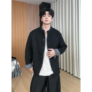 1506/QFMY040/P80设计针织外套男士高级感潮牌拼接撞色开衫毛衣图片