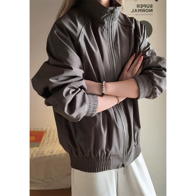 高品质春装新款老钱风美式高街解构立领棒球服飞行夹克休闲外套潮,男装夹克,电商A486