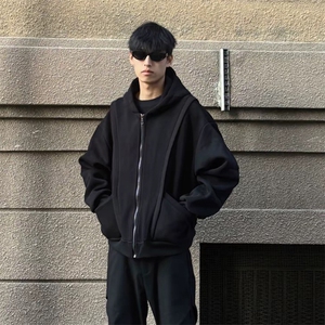 抖音得物高品质二开 25秋冬美式重磅宽松结构设计连帽卫衣外套W78图片
