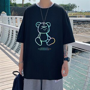 DX17139-P20纯棉短袖t恤男大码半袖打底衫宽松体恤衫港风，男装T恤，电商A040