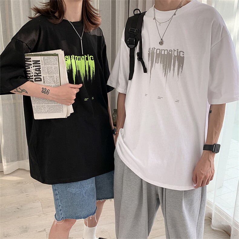 情侣装夏装2021新款韩版字母印花短袖T恤女宽松上衣潮D87P30女类,女装T恤,电商A335-1（原A458）