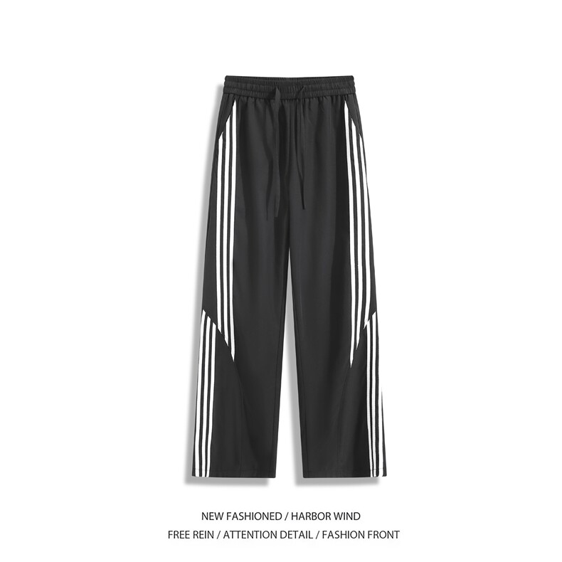 抖音品质美式条纹设计宽松薄款速干休闲裤B315-K25462-特p35控68,男装休闲裤,电商B315