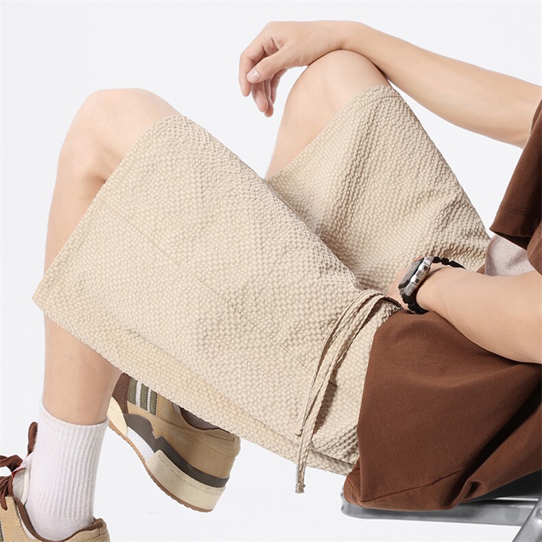 光板二开夏季泡泡纱男士短裤休闲直筒大码沙滩A266-GBXG118-P15，男装牛仔裤，电商A266