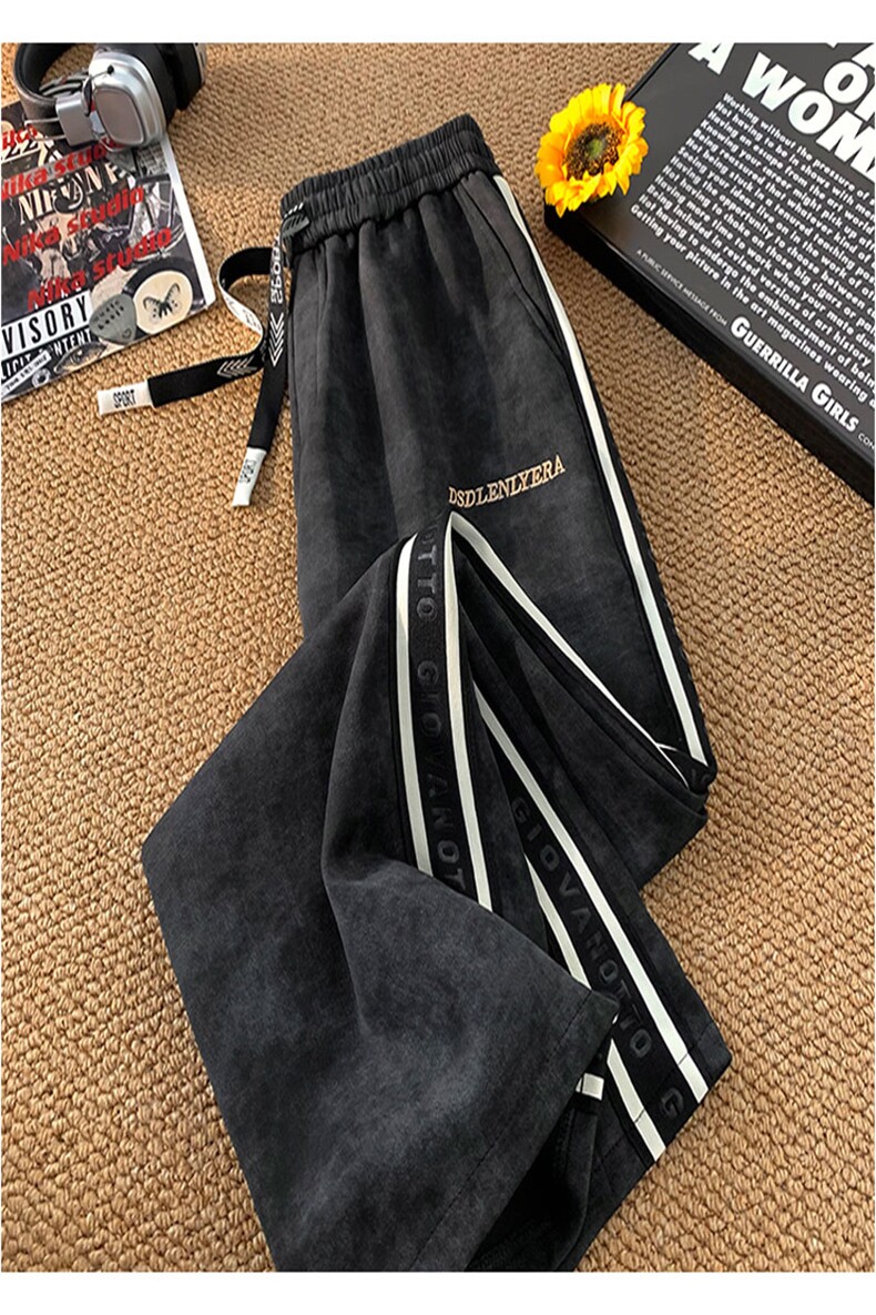秋冬脏脏裤织带刺绣休闲长裤美式直筒裤CK36特P45M-5XL控78,男装休闲裤,电商B325
