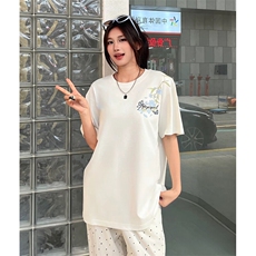 万针全刺绣解构设计260克重磅双纱纯棉高品质美式高街短袖T恤特35，男装T恤，电商A486