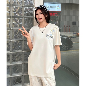 万针全刺绣解构设计260克重磅双纱纯棉高品质美式高街短袖T恤特35图片