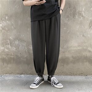 主推差价 九分裤束脚港风宽松阔腿休闲裤夏季萝卜裤1008图片