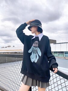 现货2021秋季新款长袖复合简约百搭卫衣图片