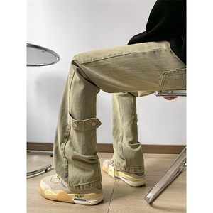 美式ins高街vibe重工艺水洗牛仔裤货号K2316P55图片
