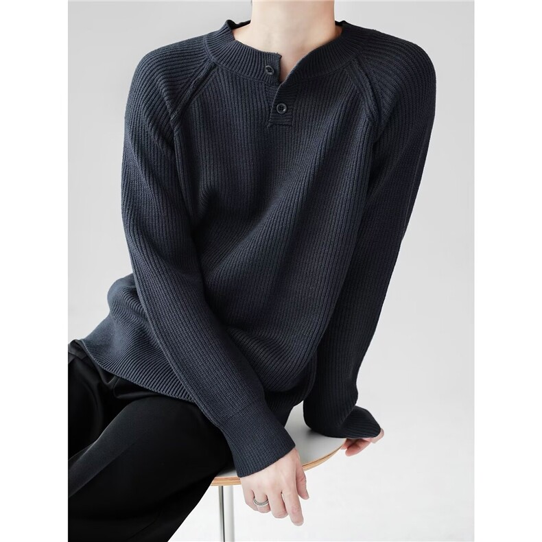 WK0671-P52网络图原版高品质纯色毛衣服秋冬针织衫黑色白色深灰色,男装针织衫/毛衣,电商C233