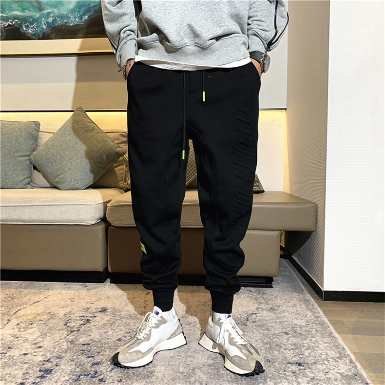 B-230-136P852025秋冬新品针织束脚休闲运动卫裤男纯色九分裤,男装休闲裤,电商B230