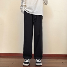 春季新款直筒拖地裤男潮牌宽松刺绣休闲长裤A398P50，男装休闲裤，电商A309