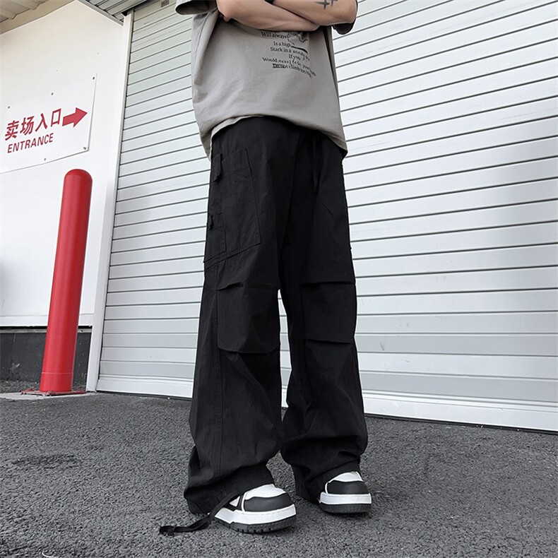 美式复古多口袋工装裤男夏季ins潮牌高街宽松阔腿青年直筒长裤子,男装工装外套,星座410-6（原星座1304-1）