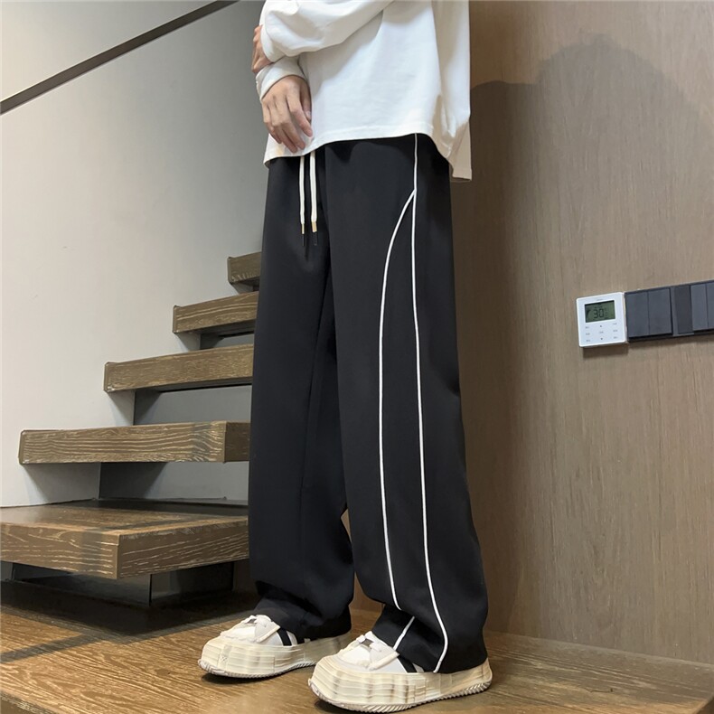 2026春夏装立体裁剪宽松织带拼接休闲裤K8788/特P35黑色3,男装休闲裤,电商A094