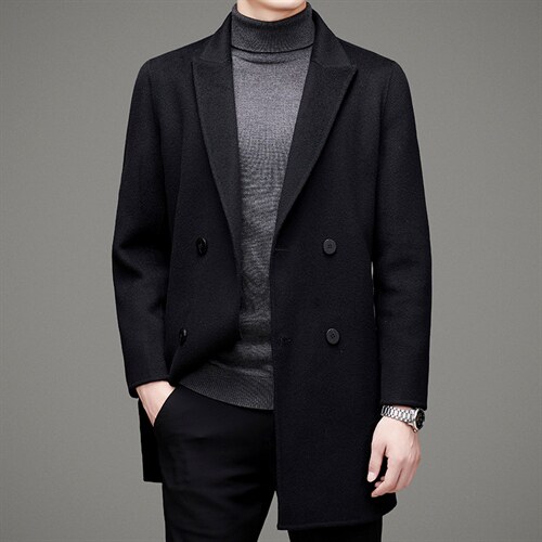 澳洲羊毛大衣男外套中年男士休闲西服领毛呢上衣MNSA2289-P480，男装风衣，电商B212（原钱塘6029）