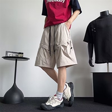 美式大口袋机能速干工装短裤男夏季徒步露营休闲五分裤子，男装牛仔裤，四季星座505