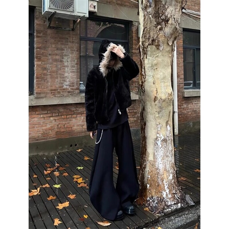 【有货】可拆卸毛领廓形棉服开衫外套WT7200特P95,男装夹克,星座908-1