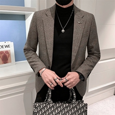 秋冬社会小伙皮衣夹克西装单西修身西服A236-XZ-190-P155，男装夹克，电商A236