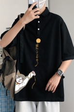 PL57013-P35翻领短袖polo衫男大码胖子半袖t恤男有领保罗衫模特，男装Polo衫，电商A040
