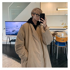 MH03-P145韩系慵懒风长款绒面棉服加厚保暖棉衣外套男，男装棉衣，星座1501-3