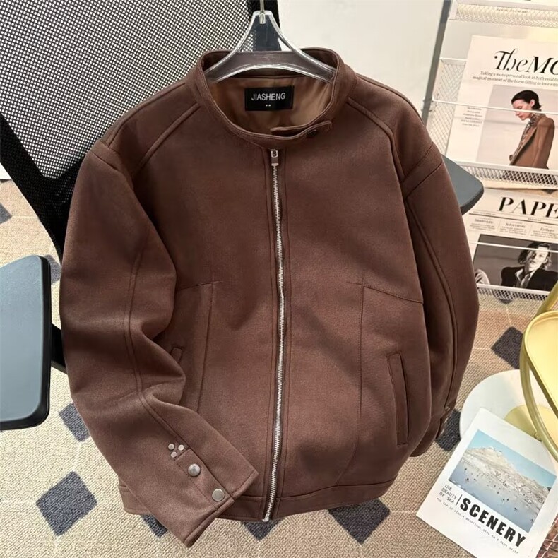 简约纯色重磅ins飞行员夹克男秋冬美式高街工装外套W6815-P73,男装夹克,星座412-3