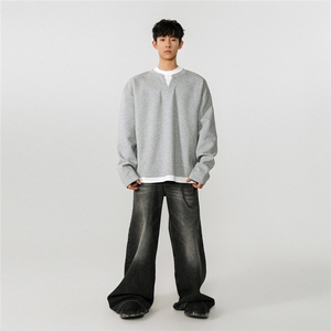 立体假两件华棉大码M-5XL卫衣男:50%棉50%涤纶WY77961特P48控78图片