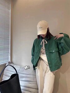 连帽款彩色牛仔外套图片