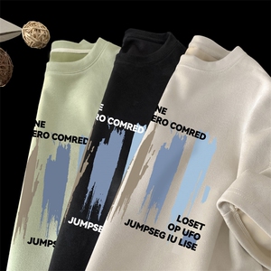 量大优 供视频 重磅麂皮绒短袖t恤男 JT540-特p19图片