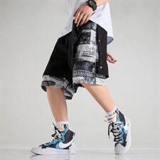 男春季潮流时尚休闲短裤假两件排扣短裤DK19P30，男装休闲裤，星座1116-2