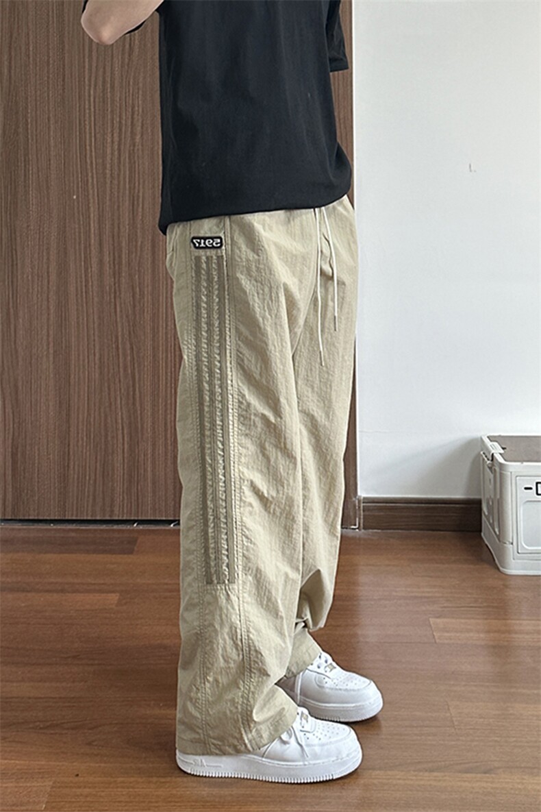 大量现货条纹拼接长裤子2025新款速干薄款夏季休闲裤DY5032-P55,男装休闲裤,电商A178