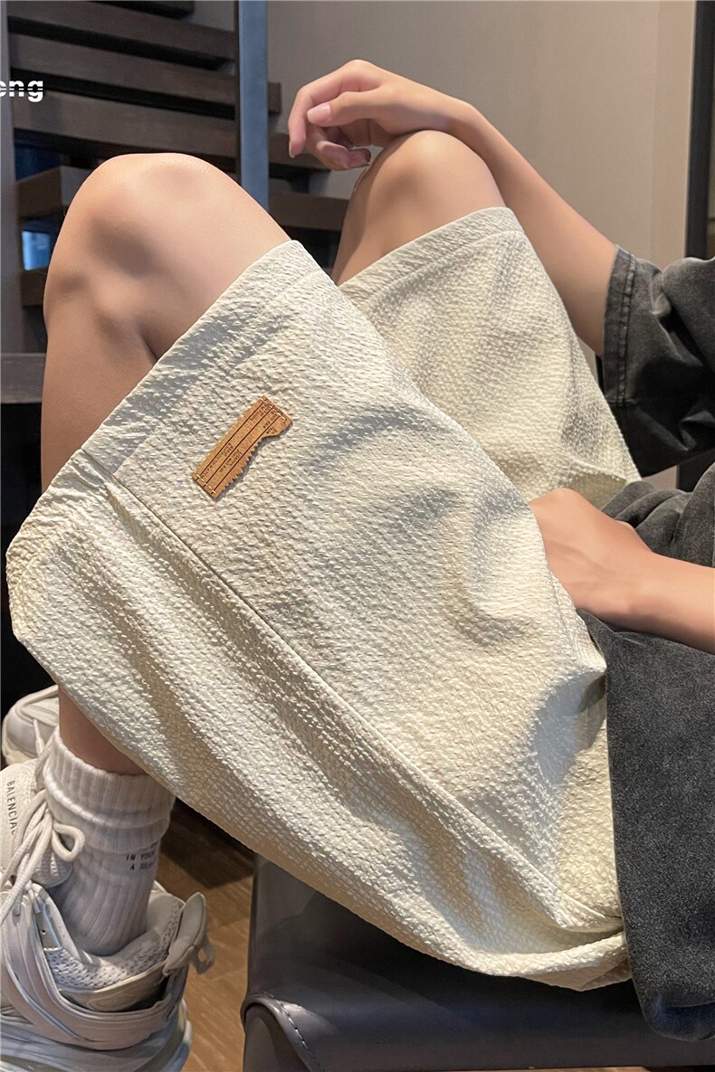 2023夏季新款男生休闲宽松五分裤纯色沙滩裤B315-K23357-p35控48,男装休闲裤,电商B315