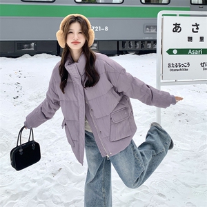 现货：冬季新款复古立领休闲面包羽绒服50绒2C135-8958P285K428图片