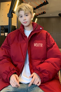 ！2025冬季新款男士立领棉衣百搭情侣印花棉服外套MY312特P55图片