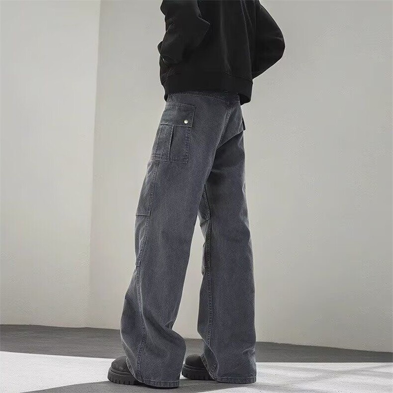 1506-1/KB1041/P59高街褶皱工装裤男款潮牌痞帅cleanfit裤子,男装工装外套,星座1506-1