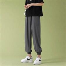 2024新款潮流休闲裤女百搭青年束脚冰丝裤  2027-特批20图片