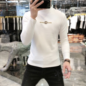 22新款秋冬潮牌男简欧大码圆领双面德绒打底衫长袖A-801-P53图片