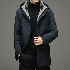 中年男士冬季新款羽绒服休闲拉链宽松休闲连帽羽绒服HB1806-P295，男装羽绒服，电商B212（原钱塘6029）