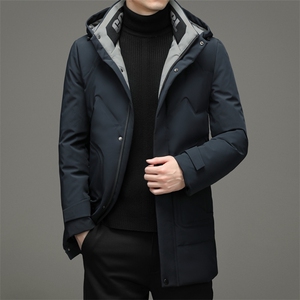 中年男士冬季新款羽绒服休闲拉链宽松休闲连帽羽绒服HB1806-P295图片