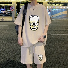 ！定制面料2024夏季男士华夫格短袖T恤套装情侣一套HTZ69P50，男装T恤，电商B220
