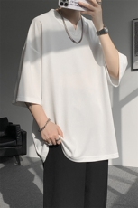 8XL-M短袖t恤男款夏季薄款垂感小V领七分袖加肥加大码DT005特P20，男装T恤，电商B312