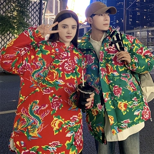 902情侣组合装棉衣外套保暖防寒男女东北大花袄风汉服团队服图片